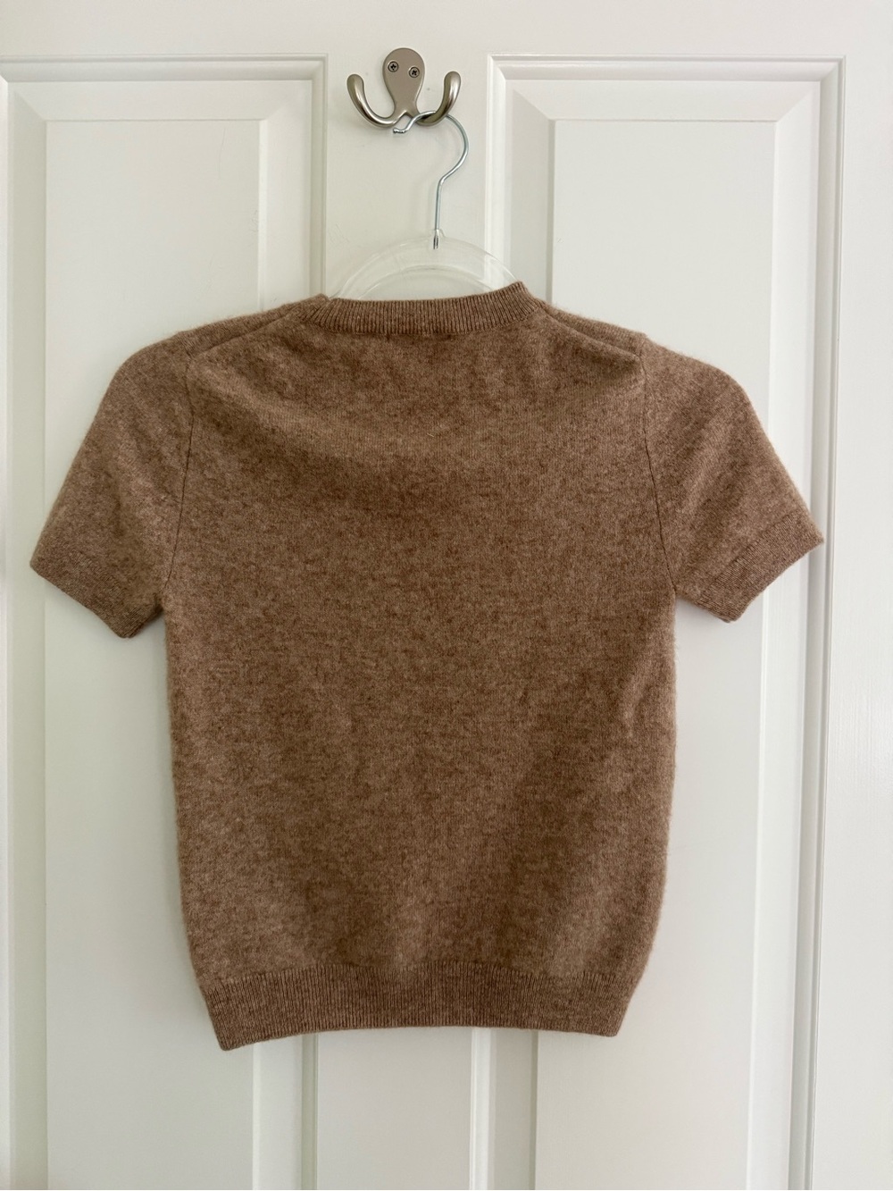 Quince Mongolian Cashmere Short Sleeve Sweater in Oatmeal Size S - Picture 3 of 5